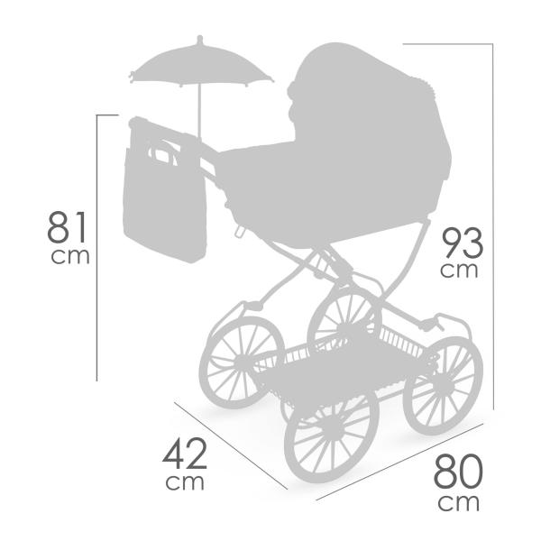 DeCuevas 81075 Skládací kočárek pro panenky s taškou a doplňky Sophie 2025 - 81 cm (obrázek 11)