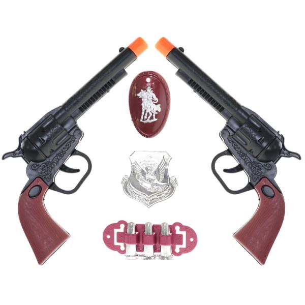Pistole kovbojské 2ks 20cm s doplňky