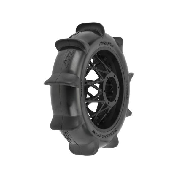 Pro-Line koleso 1:4, pneu Roost MX Sand/Snow Paddle zadný, disk čierny (1): PROMOTO-MX