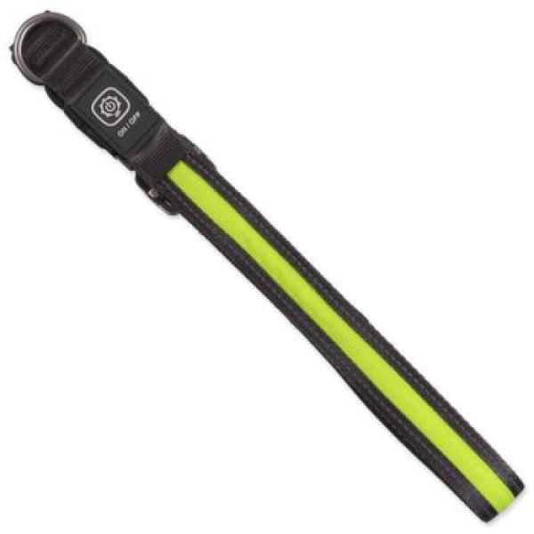 Obojek Dog Fantasy USB LED nylonový svítící M-L zelený 2,5x45-65cm (obrázek 4)