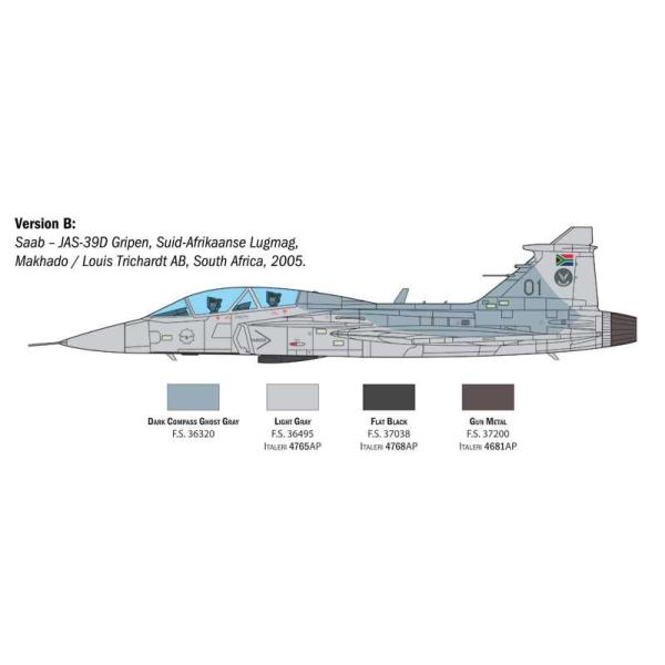 Model Kit letadlo 2664 - JAS 39 GRIPEN TWIN SEATER (1:48) (obrázek 5)