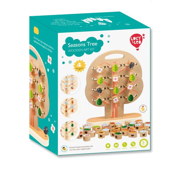 Lucy & Leo 323 Strom – dřevěný šněrovací a provlékací set