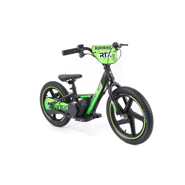 Dětské elektrické odrážedlo RIRIBIKE RTX6 24V (16”), zelené, Lithiová baterie, 250W Motor