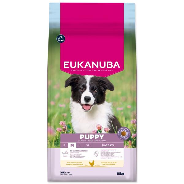 Mangime EUKANUBA Puppy Medium ricco di pollo fresco 15 kg