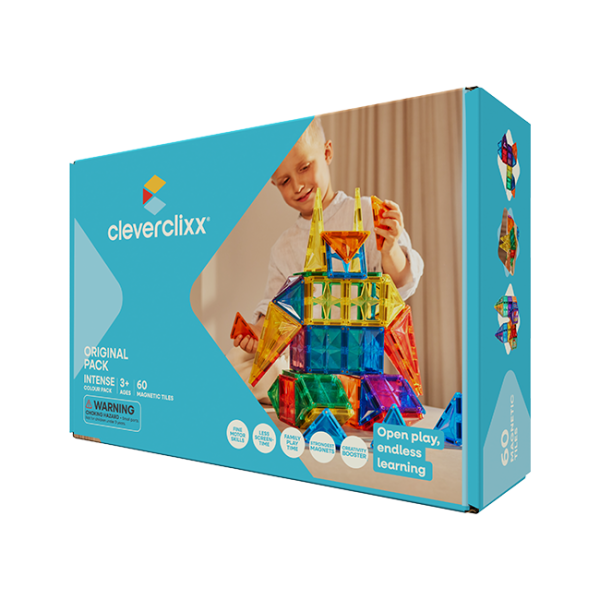 Cleverclixx Juego de construcción magnético Original Pack Intense – 60 piezas