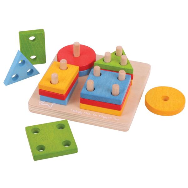 Bigjigs Baby Nasazování barevných tvarů na tyče (obrázek 3)