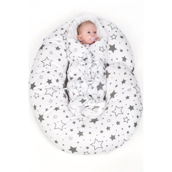 Povlak na kojící polštář ve tvaru C New Baby Hvězdy šedé (obrázek 5)