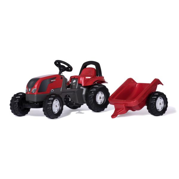Rollytoys Šliapací traktor Rolly Kid Valtra s vlečkou červený