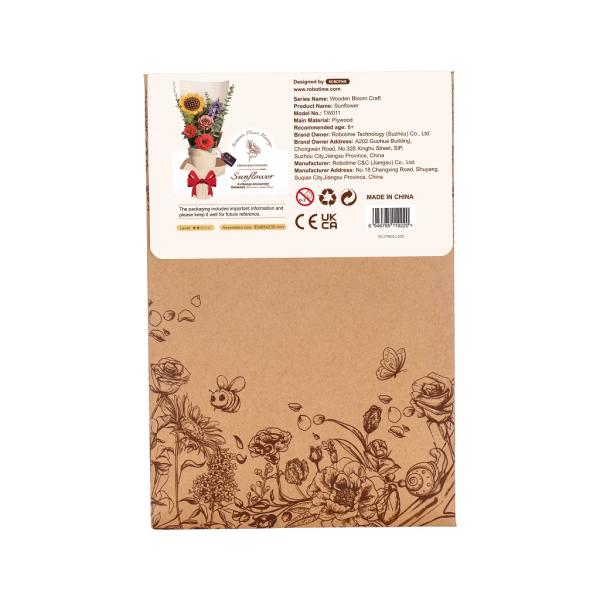 RoboTime 3D dřevěná skládačka Slunečnice (obrázek 5)