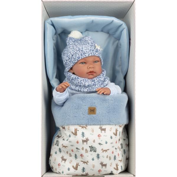 Llorens 73825 NEW BORN CHLAPEČEK - realistická panenka miminko s celovinylovým tělem (obrázek 5)