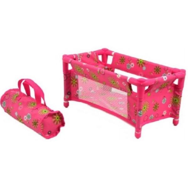 Postieľka pre bábiky kov/plast rozkladacia v látkovej taške 27x14x10cm