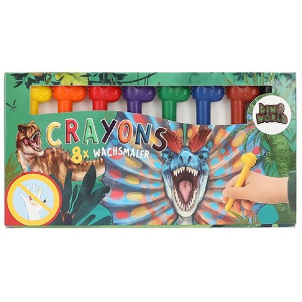 Sada voskovek Dino World, 8 barev