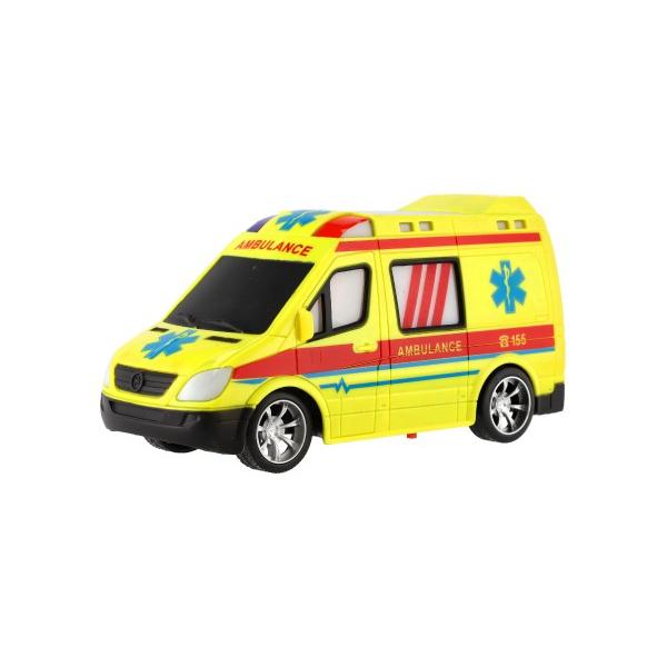 Auto RC ambulance plast 20cm na dálkové ovládání na baterie se světlem (obrázek 4)