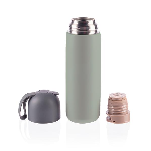 Termoska na tekutiny se silikonovým držákem 400 ml, Pistacio green