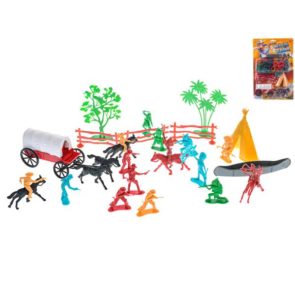 Sada western figurky 31ks s kočárem a doplňky (obrázek 3)
