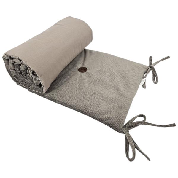 EKO Mantinel do postieľky bavlnený Velvet Dark Beige 360cm