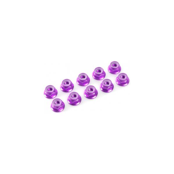 Dado autobloccante con naturale. M4 alluminio viola (10)