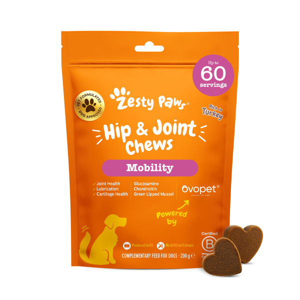 Zesty Paws Hip & Joint Chews (60 ks) – funkčný doplnok stravy pre psov na podporu kĺbov