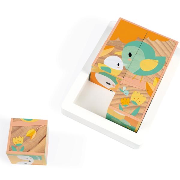 Janod obrázkové kostky Zvířátka Pure 6 ks