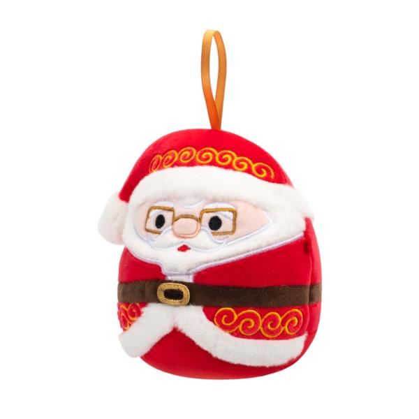 Squishmallows Vánoční ozdoba Santa s brýlemi - Nick, 10 cm