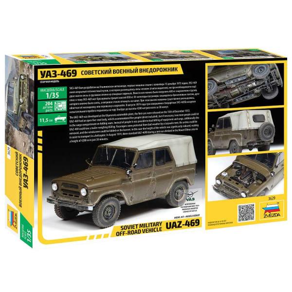 Model Kit military 3629 – UAZ-469 Sovětské 4WD terénní vozidlo (1:35)