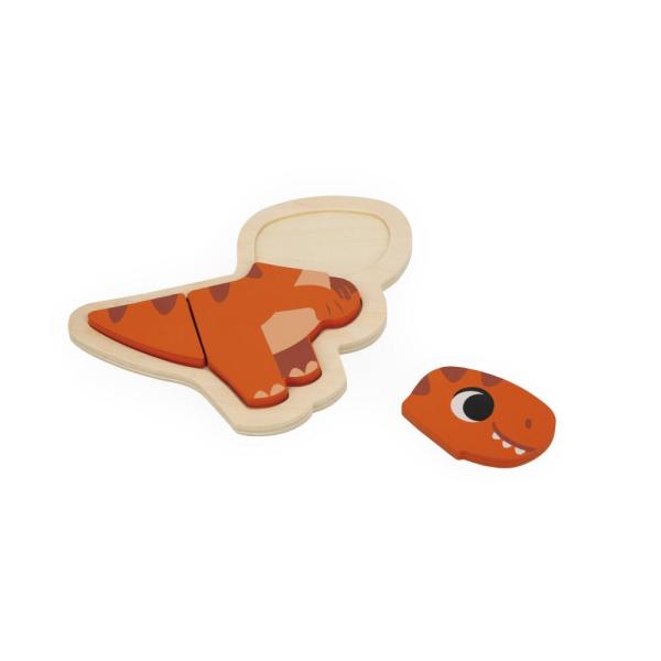 Janod Dřevěné vkládací puzzle Dinosauři 4v1 Dino (obrázek 8)