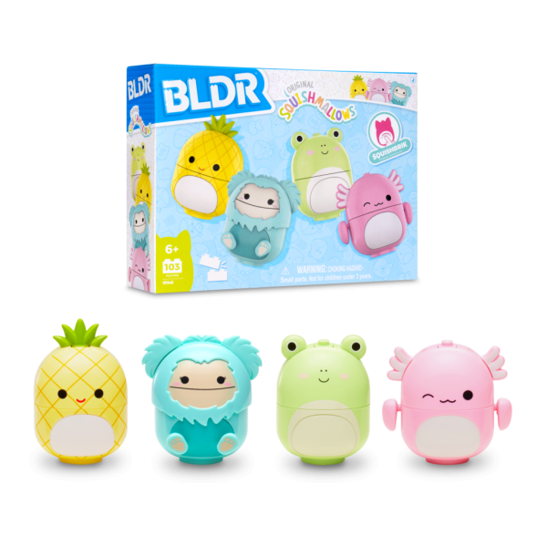 SQUISHMALLOWS stavebnice BLDR – Sada 4 postaviček