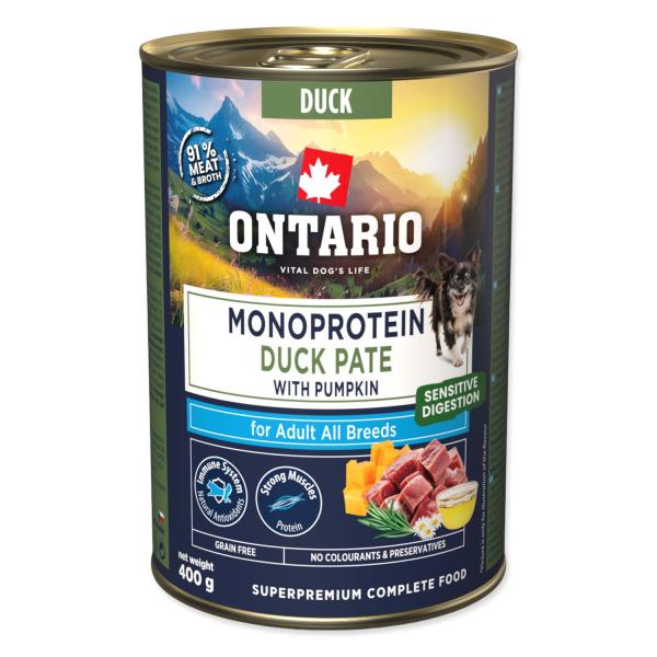Konzerva Ontario Adult monoprotein kachní paté s dýní 400g