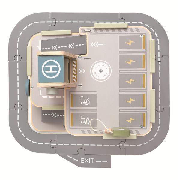 2Kids Toys Dřevěná garáž s cestou