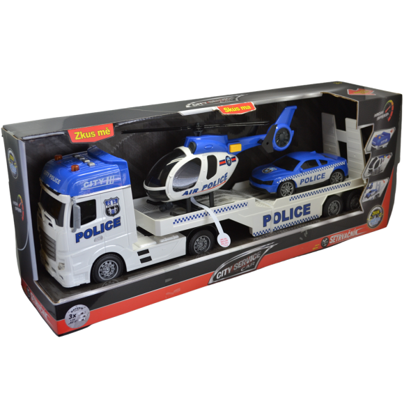 CITY SERVICE CAR - 1:12 Policajný ťahač s vrtuľníkom a autom