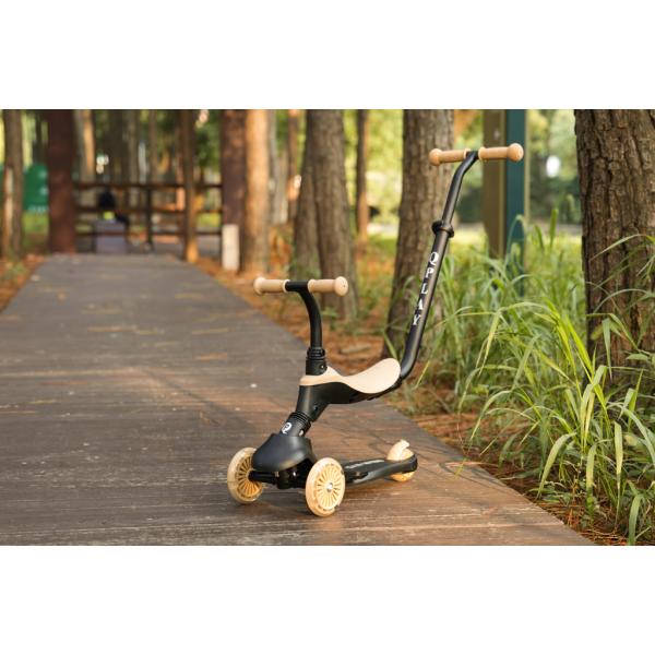 QPLAY Koloběžka / odrážedlo Sema Evo s LED světly Khaki, věk 1 – 6 let, do 50 kg