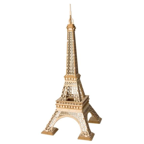 Robotime Puzzle 3D Torre Eiffel, 23 Cm, Legno Naturale, 122 Pezzi-image