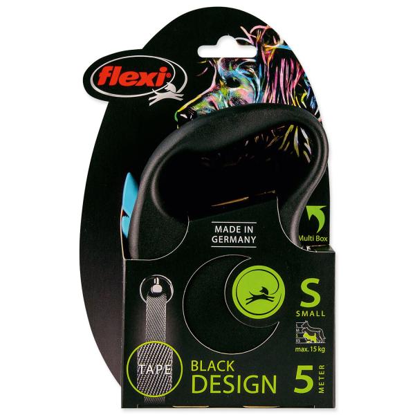 Vodítko Flexi Black Design páska S modré 5m