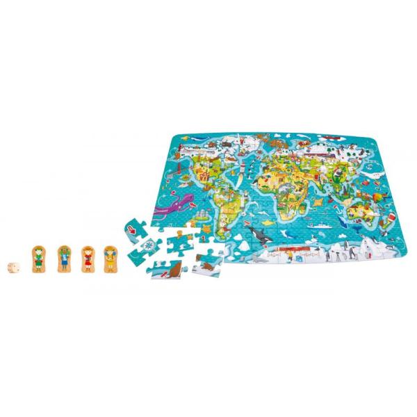 Hape Dětské puzzle - Mapa světa 2 v 1 (obrázek 3)