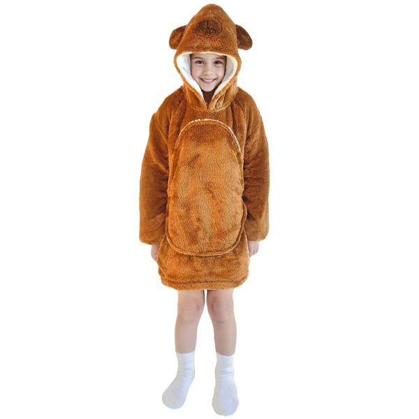 Cozy Noxxiez CH307 Kapybara - hřejivá televizní mikinová deka s kapucí pro děti 3 - 6 ro