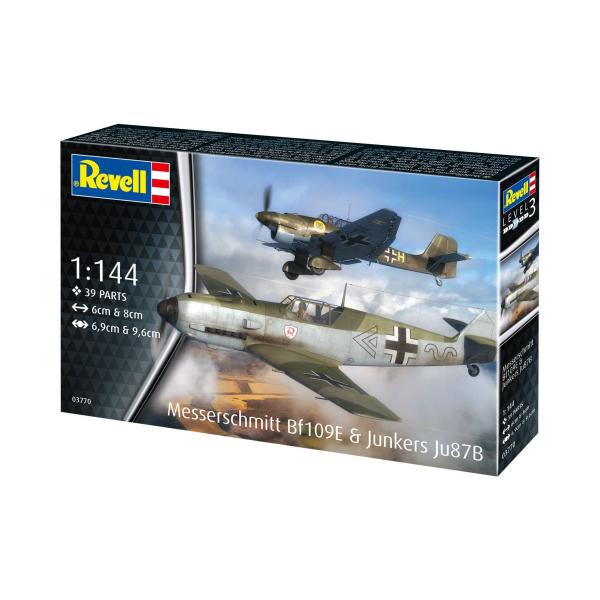 Plastic ModelKit letadlo 03770 - Messerschmitt Bf109E & Junkers Ju87B Stuka (1:144) (obrázek 3)