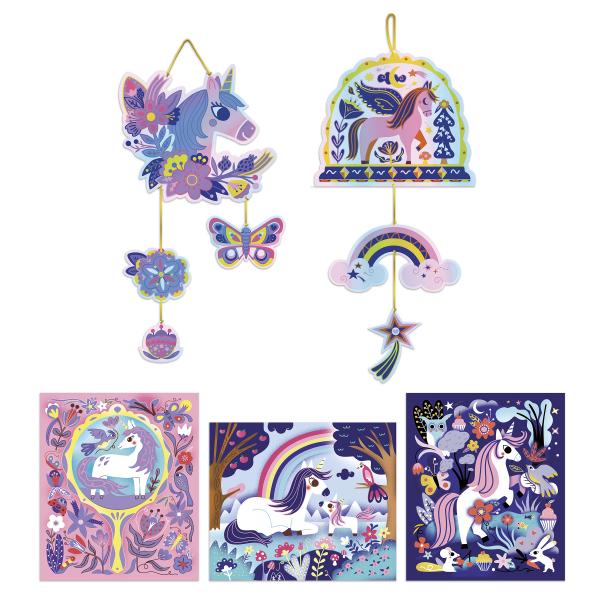 Janod Atelier Kreativní sada Mini Jednorožci Vyškrabování a Lapač slunce