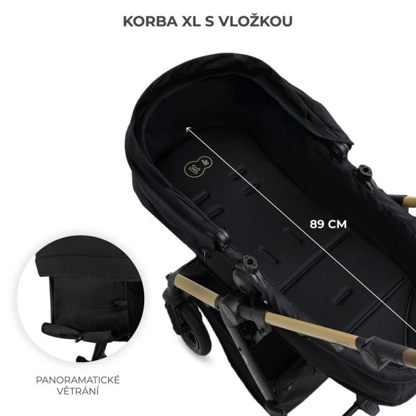 KINDERKRAFT Kočárek kombinovaný 3v1 Moov 2 XL Air Black (obrázek 8)