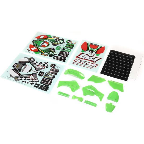 Carrocería de plástico Losi, verde, adhesivos: PM-MX