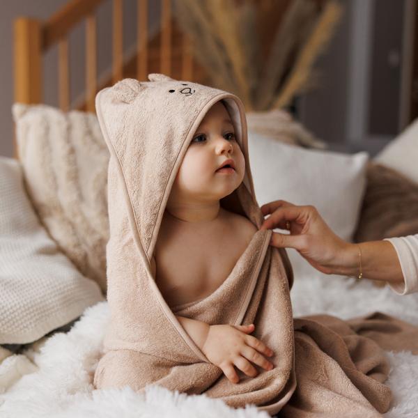 BABYONO Osuška bambusová Super Soft Dark Beige 100×100 cm