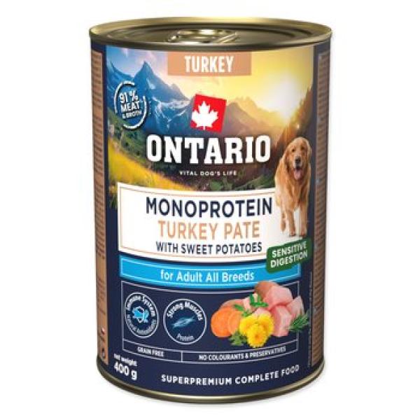 Konzerva Ontario Adult monoprotein krůtí paté s batáty 400g
