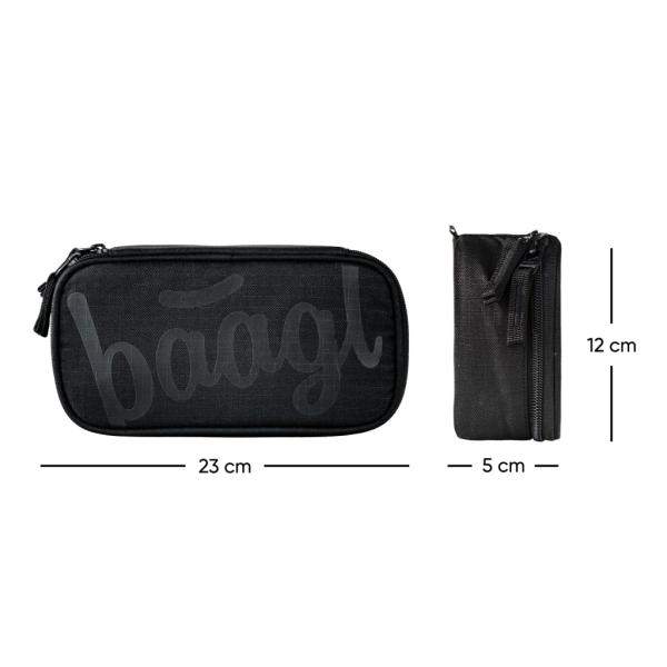 BAAGL Školní penál etui Uni černá (obrázek 4)