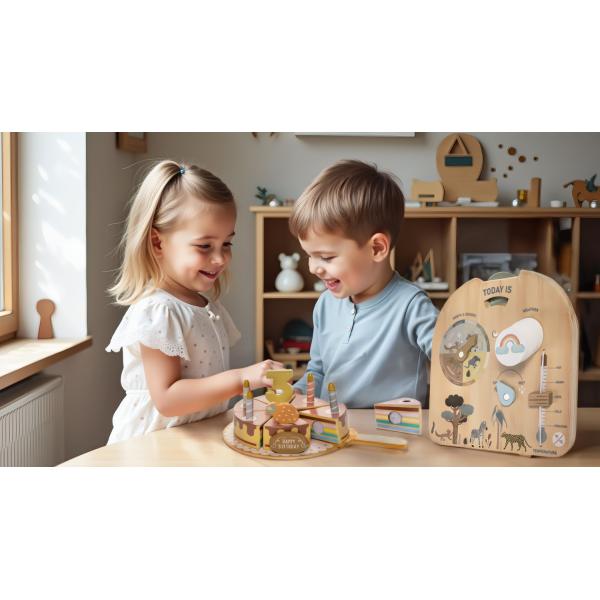 Dřevěná sada narozeninového dortu