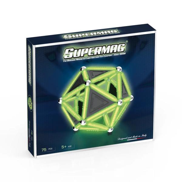 SUPERMAG magnetická stavebnica Geometry glow 75ks