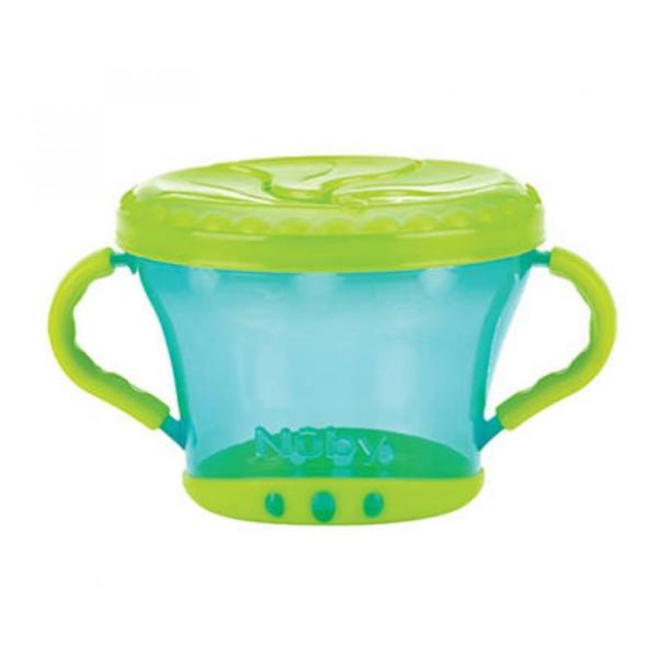 NUBY Tazón con asas para merienda 12 m+, azul