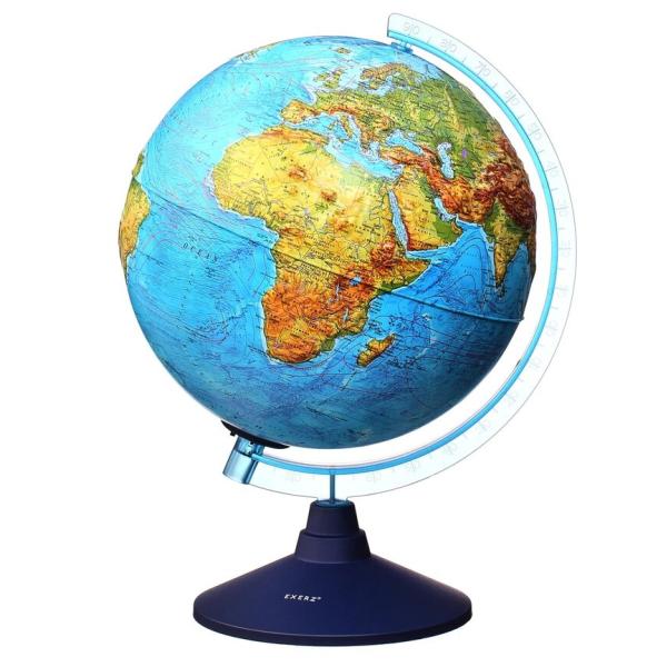 Cable de RELIEVE de 25 cm de Alaysky - Globo Físico / Político Libre con Led EN