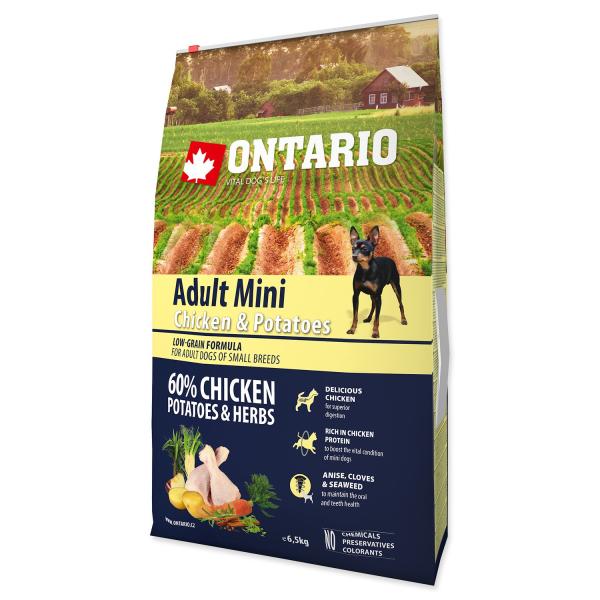 Krmivo Ontario Adult Mini Chicken & Potatoes 6,5kg