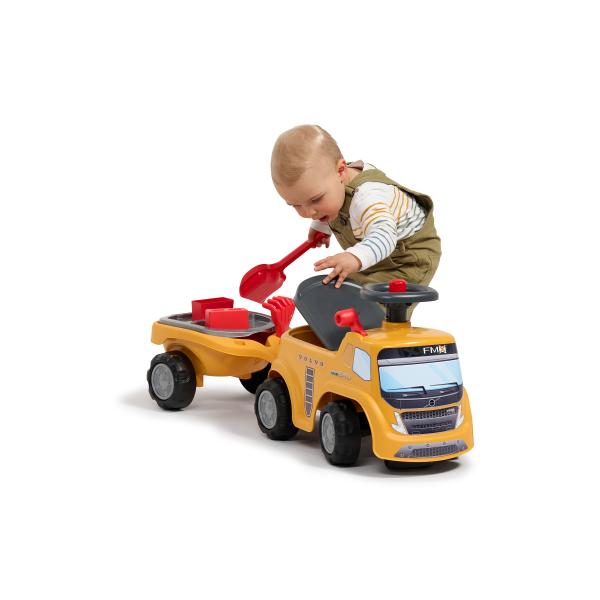 Falk Traktor volvo FMX s volantem, klaksonem a přívěsem