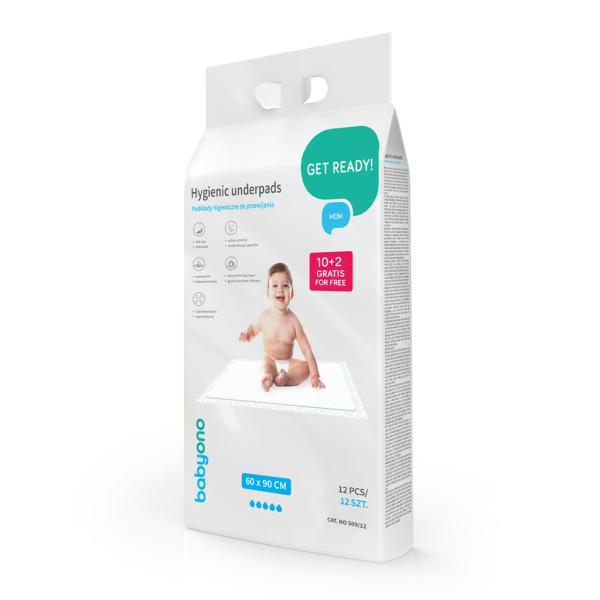 BABYONO Podložky přebalovací jednorázové 60x90 cm, 10 ks + 2 grátis
