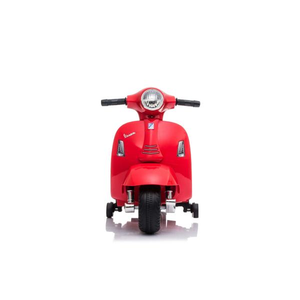 Elektrická motorka Vespa GTS, červená, s pomocnými koly, Licencované, 6V Baterie, 30W